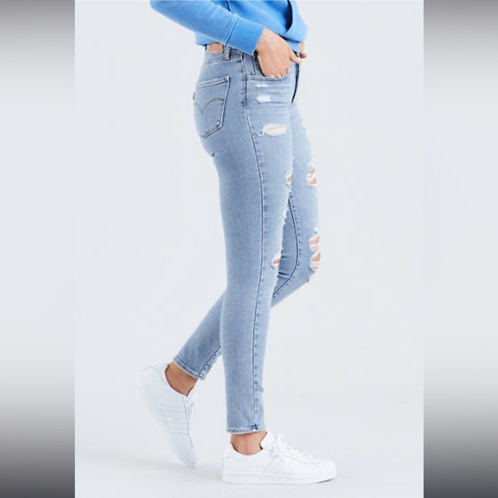 Levi’s 721 High Rise Ripped Skinny jeans size 27 - Picture 2 of 9